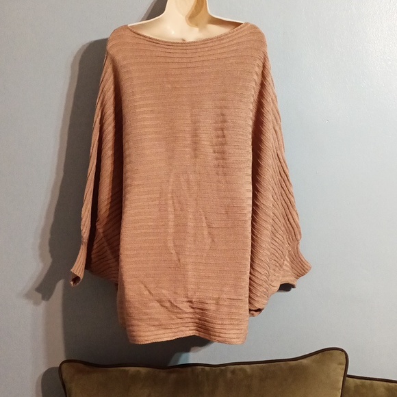 Plus Size Rib Knit Off Shoulder Batwing Sleeve Loose Fit Sweater, Women'… - Picture 15 of 17